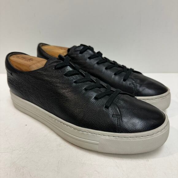VERY GOOD Paul Green Newport Leather Sneaker Black Calf UK 8.5 / US 10 - Picture 1 of 11